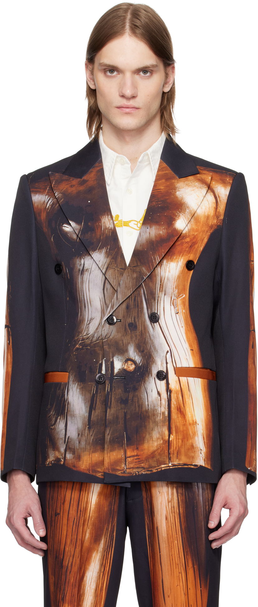 Jakna KidSuper KidSuper Mannequin Figure Double-Breasted Blazer Crna | SS25-SUT-10