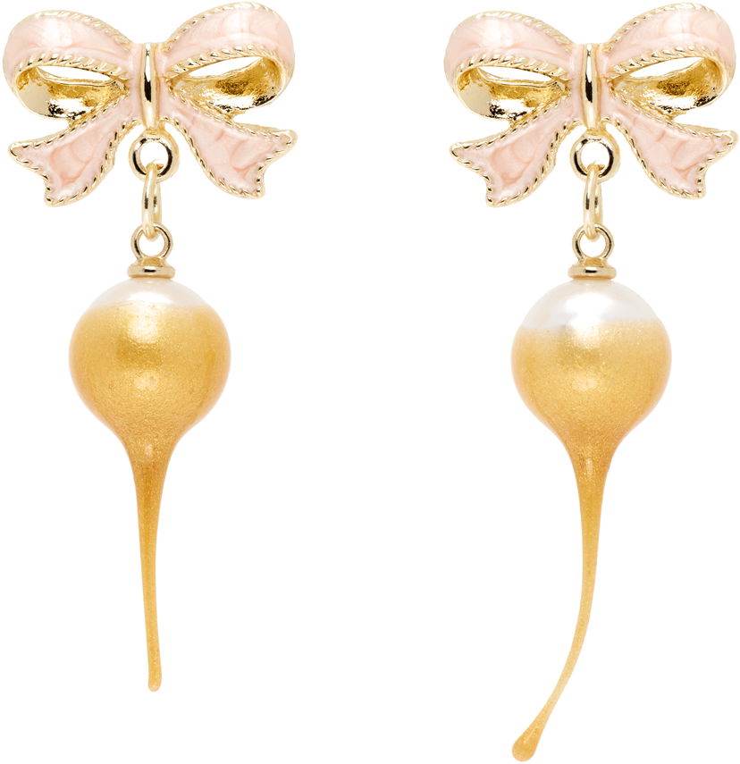 Naušnice Ottolinger Ottolinger Bow Pearl Drop Earrings Ružičasta | 12590062501