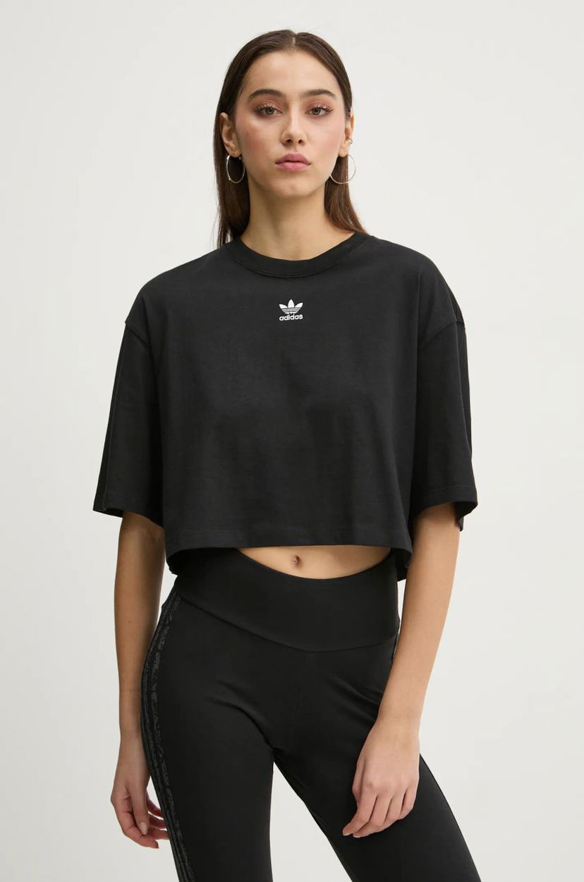 Crop top adidas Originals Essentials Cropped T-Shirt Crna | IW5706