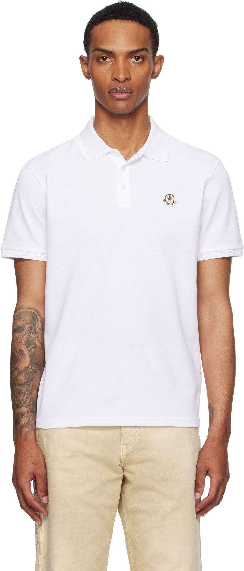 Polo majica Moncler Moncler Logo Patch Cotton Piquet Polo Bijela | K20918A0001484556