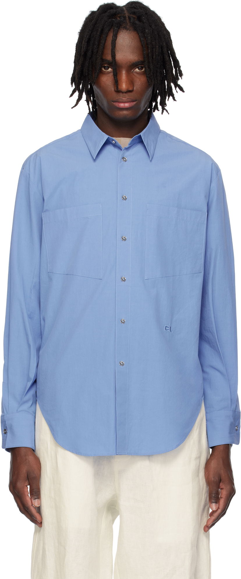Košulja Eckhaus Latta Eckhaus Latta Notebook Shirt Plava | 1216-EL-PS25-FB - FRENCH BLUE