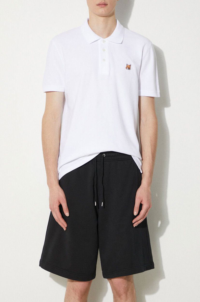 Polo majica MAISON KITSUNÉ Maison Kitsuné Bold Fox Head Patch Oversize Jog Shorts Bijela | MM01121KM0001