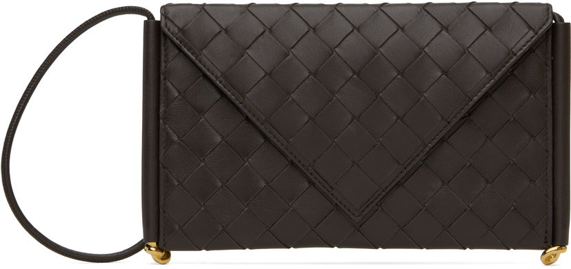 Torba za rame Bottega Veneta Woven Leather Phone Crossbody Bag Smeđa | 805975 V4R42