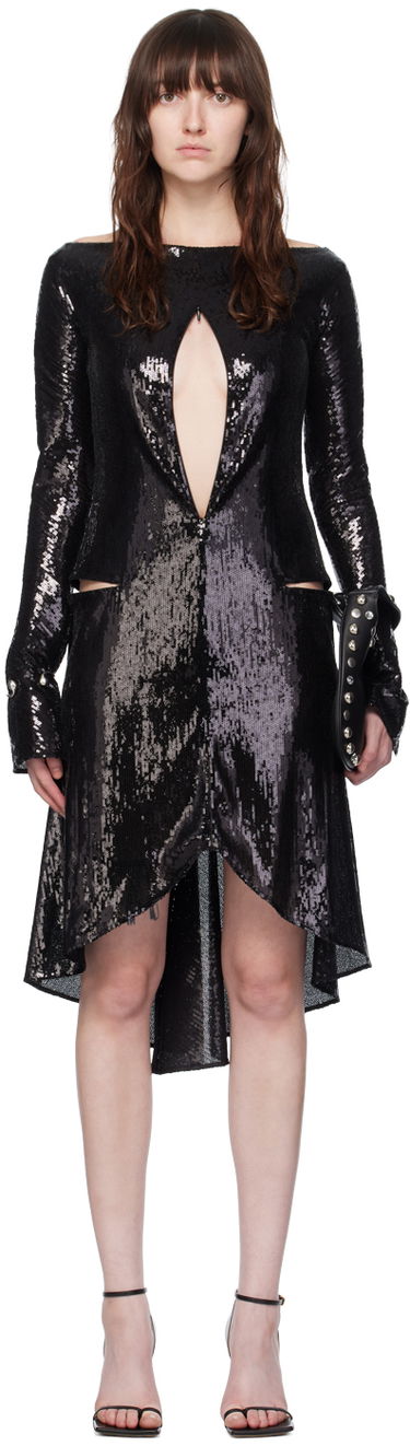 Haljina Courrèges Women's Sequin Ellipse Midi Dress Crna | 224CRO427PAI001, 0