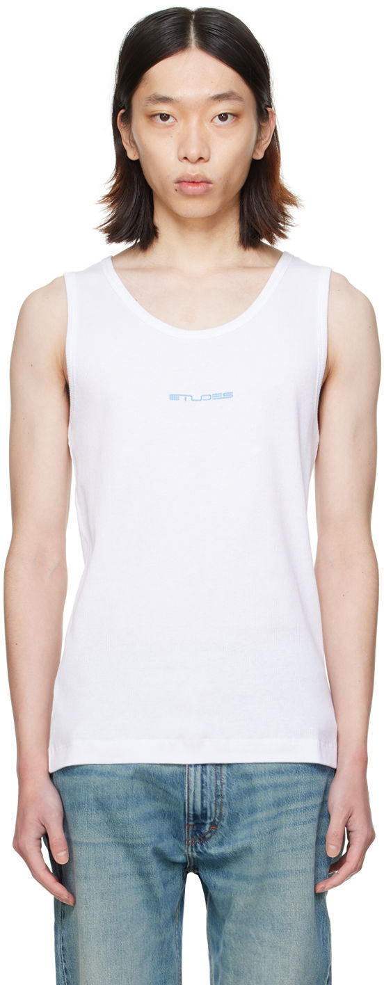 Majica bez rukava Études Pippen White Tank Top Bijela | E24MM161A03200