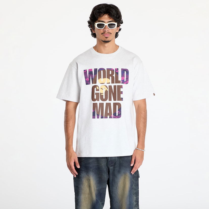 Majica kratkih rukava BAPE A BATHING APE Color Camo Wgm Ape Head Overlap T-Shirt Bijela | 001TEK801024M GRA