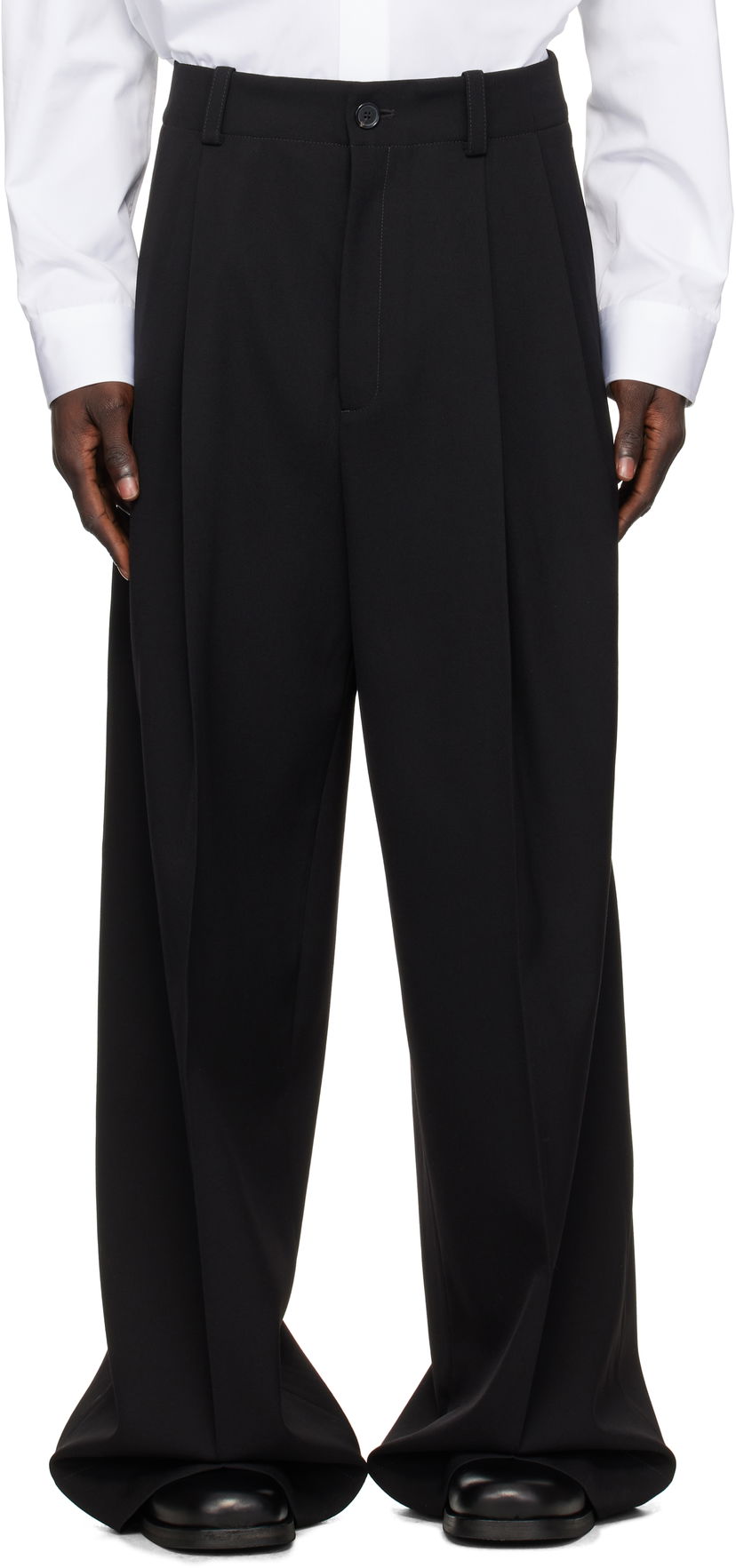 Hlače Off-White Wool Tailored Trousers Crna | OMCA24BF24FAB0021010