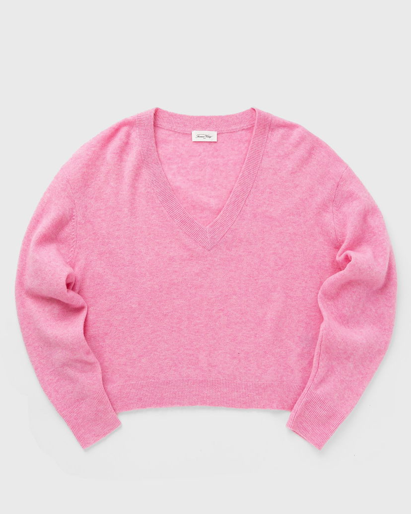 Džemper American Vintage Sweater V-Neck Ružičasta | RAX18AH24-PRINCESSE-CHINE