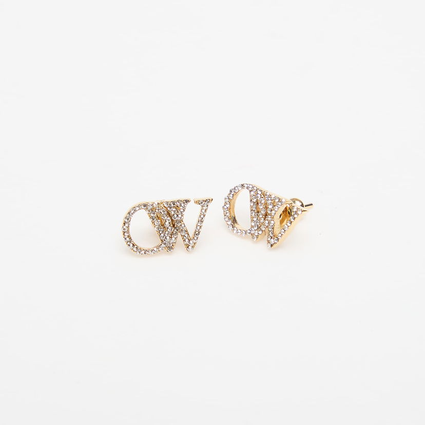 Naušnice Off-White Off-White OW Earrings with Rhinestones Metalik | OWOD299C99MET0017672