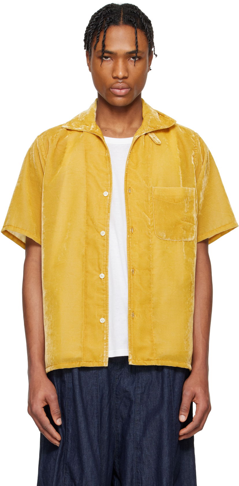 Košulja Needles NEEDLES Italian Collar Velvet Shirt Žuta | QV302