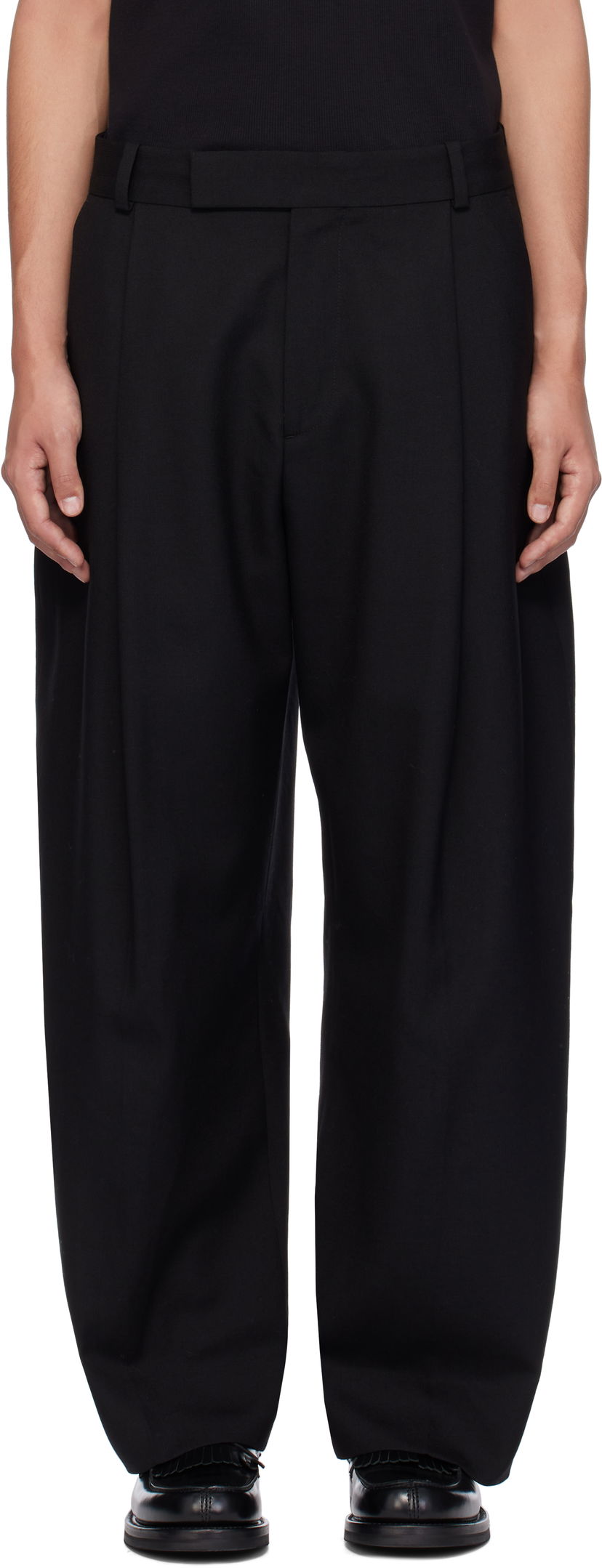 Hlače Studio Nicholson Studio Nicholson Pull Wool Trousers Crna | PULL SNM - 1278