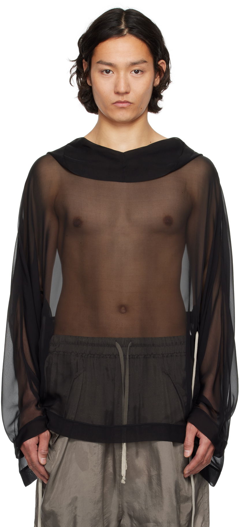 Džemper Rick Owens Rick Owens Hollywood Hooded Tunic Crna | RR01E5702 S