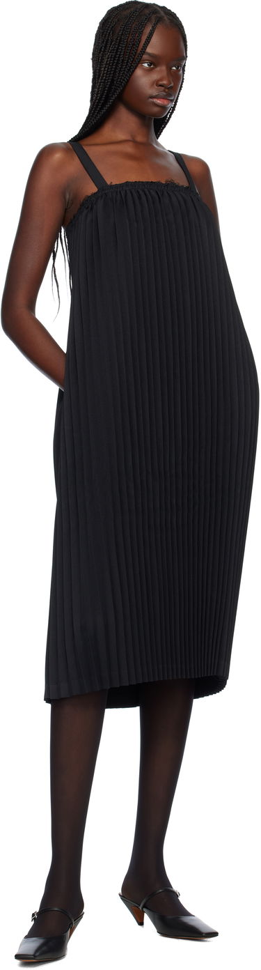 Haljina Comme des Garçons Comme des Garçons Gabardine Midi Dress Crna | RO-A003-S25, 3