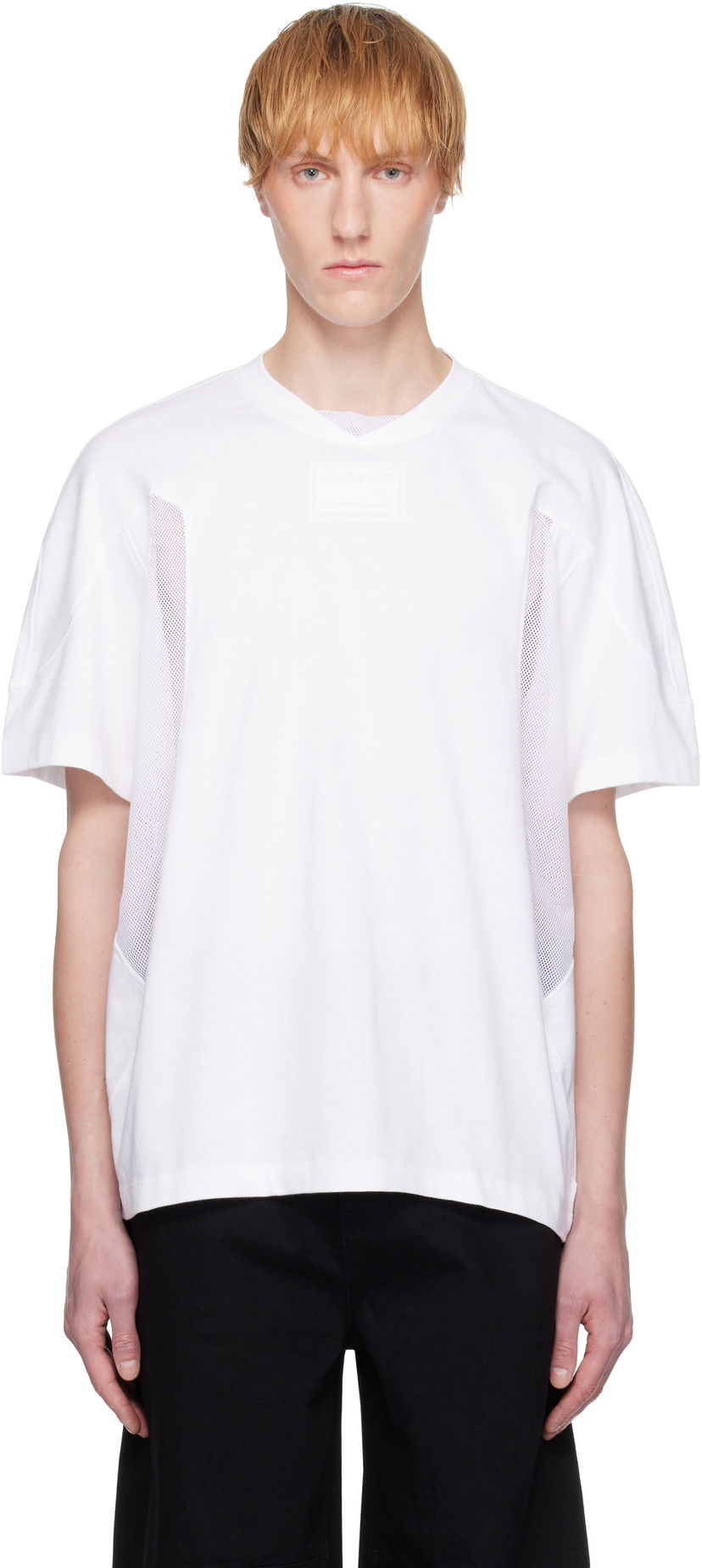 Majica kratkih rukava Helmut Lang Helmut Lang Sport Mesh Panel T-Shirt Bijela | P02HM512