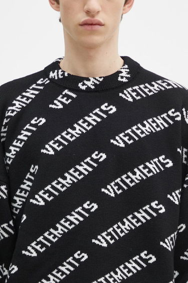 Džemper VETEMENTS VETEMENTS Monogram Warm Knit Sweater Crna | UA66KN150B, 3