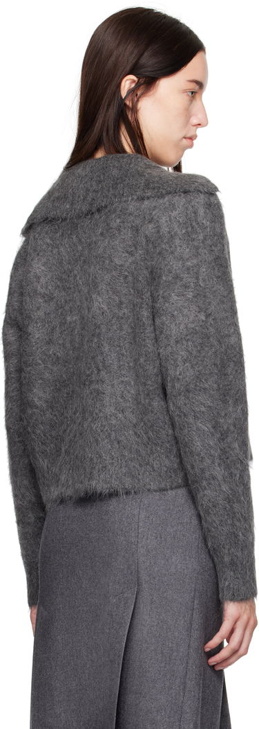 Džemper Loulou de Saison Loulou de Saison Ambrose Cropped Collared Sweater Siva | AMBROSE, 2