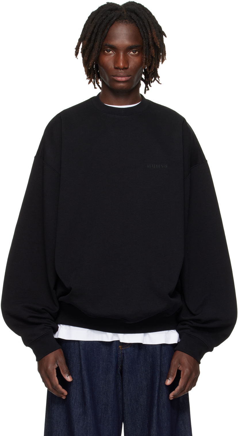 Dukserice VETEMENTS VETEMENTS Logo Oversized Sweatshirt Crna | UH76CW100B