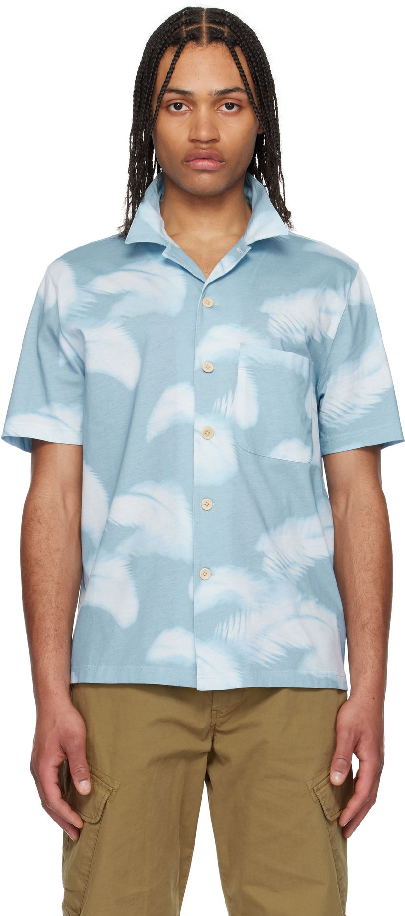 Košulja Paul Smith PS Paul Smith Casual Short Sleeve Shirt Plava | M2R-236X-P22324-40