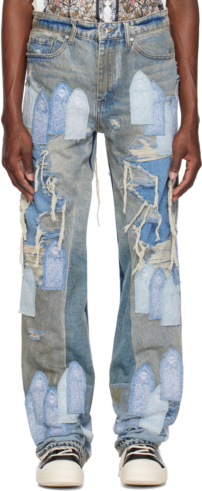 Jeans Who Decides War Who Decides War Patched Arch Repaired Blowout Jeans Plava | 1120970009SS25