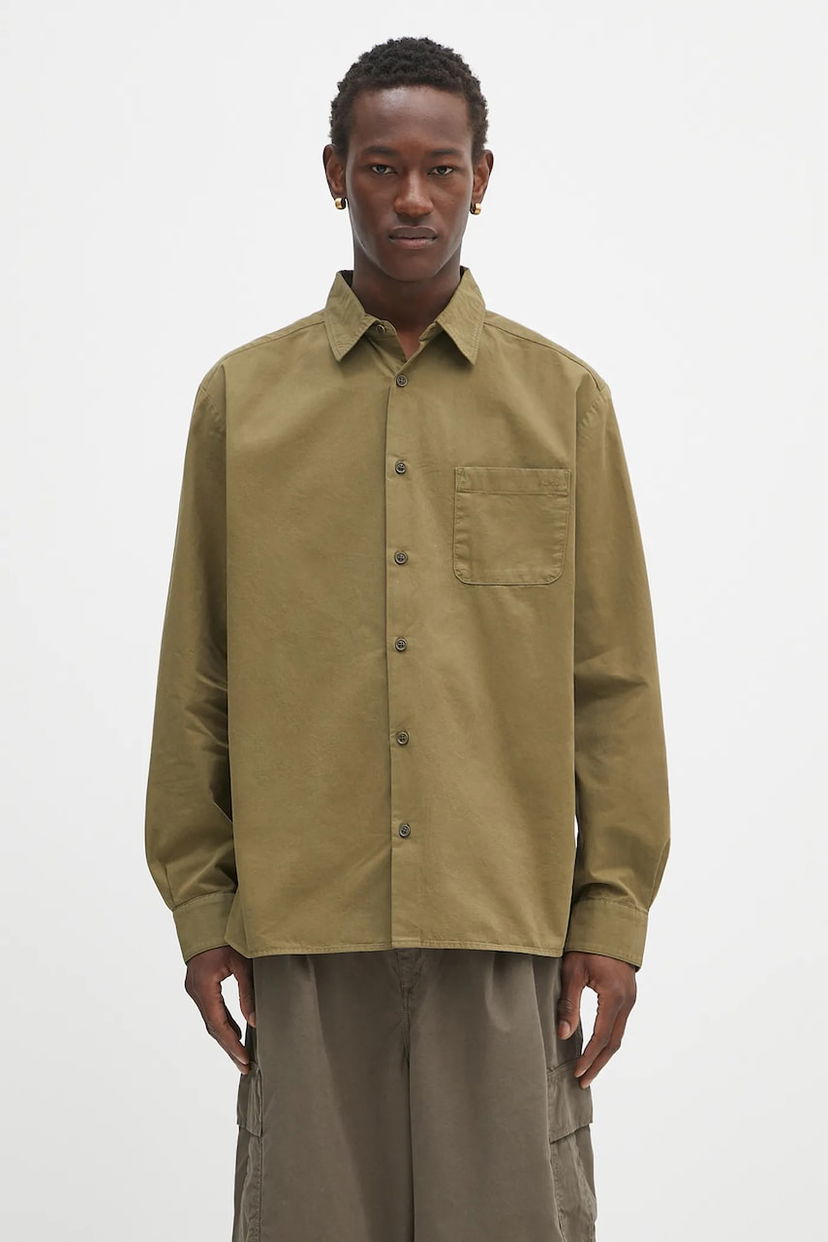 Košulja A.P.C. A.P.C. Chemise Malo Logo Relaxed Fit Shirt Zelena | COHKU.H12553