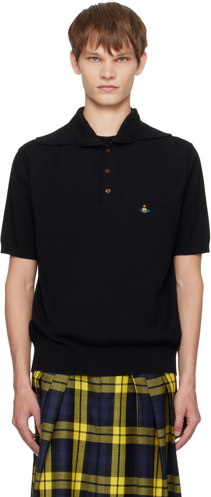 Polo majica Vivienne Westwood Vivienne Westwood Alex Knit Polo Crna | 2701001P-Y001V-
