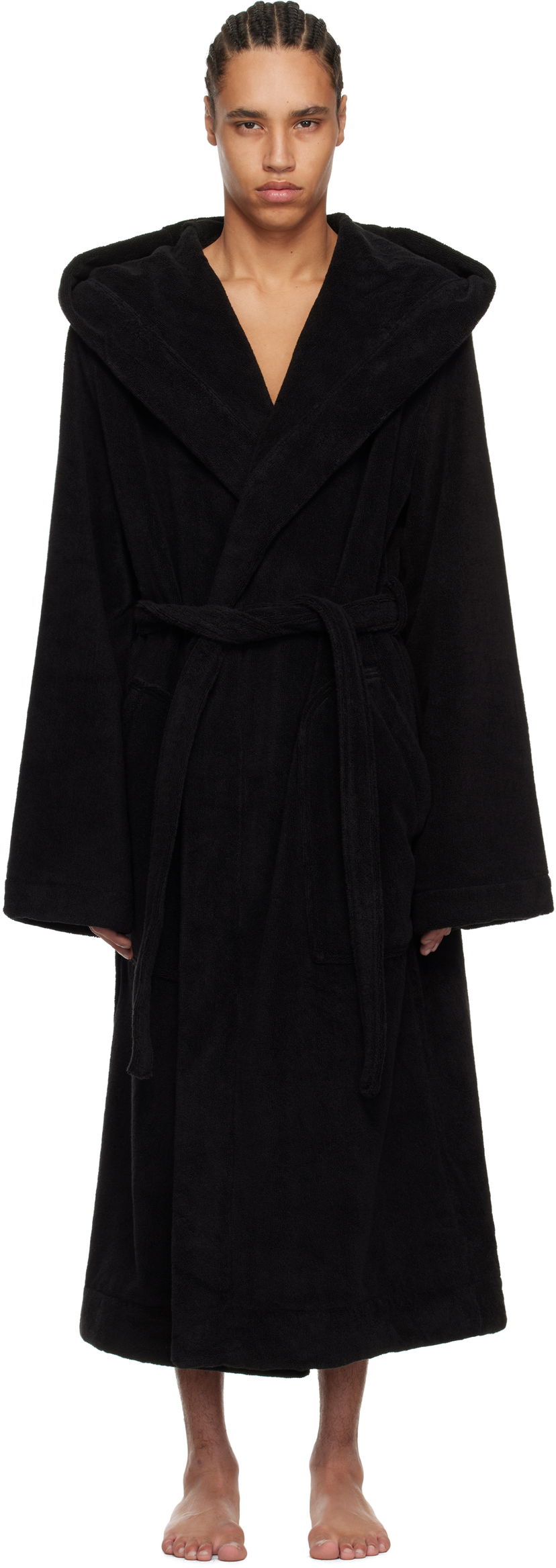 Pidžama Rick Owens Rick Owens Beach Hooded Bathrobe Crna | RH0000002 SPO1