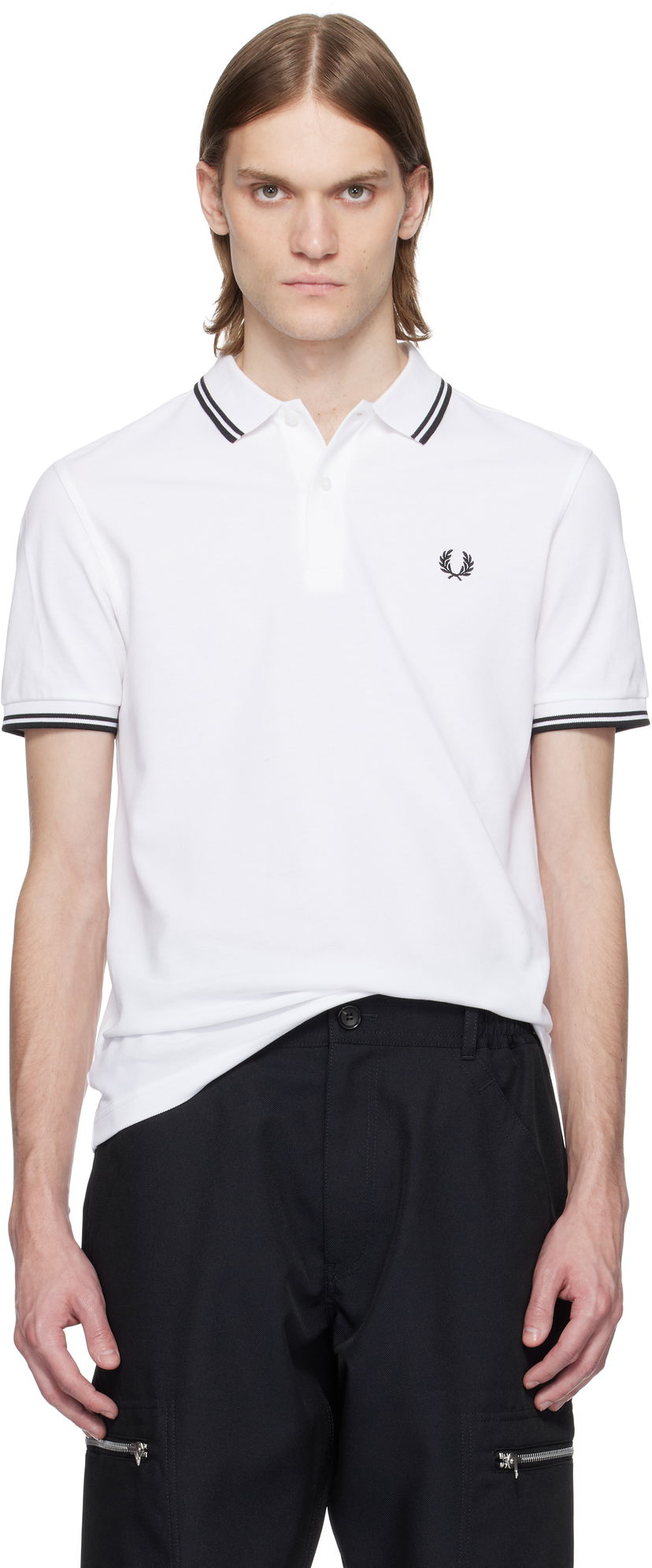 Polo majica Comme des Garçons Comme des Garçons Shirt Fred Perry Edition 'Strong Will' Polo Bijela | FO-T502-051