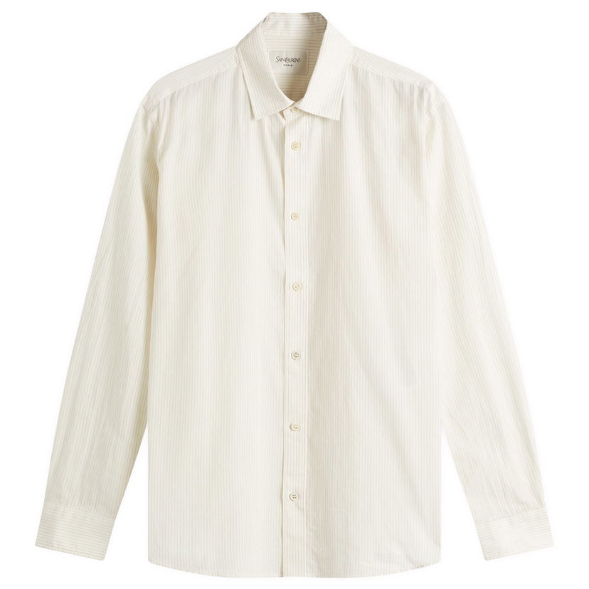 Košulja Saint Laurent Saint Laurent Men's Dobby Stripe Shirt, Size Large Bež | 776598-Y10IA-3279