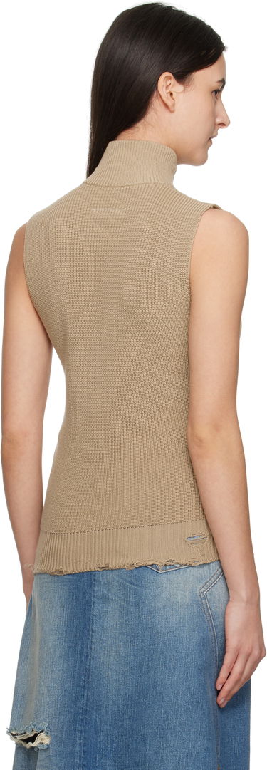 Džemper Maison Margiela MM6 Maison Margiela Eaten Knit Zip-Up Vest Bež | S52FB0095 M13089, 2