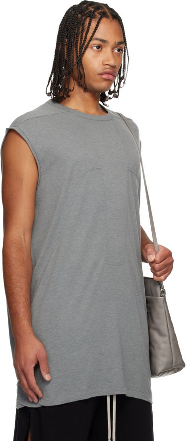Majica bez rukava Rick Owens Concordians Splintered Tarp Paneled Sleeveless T-shirt Siva | RU02E1168 JR, 1