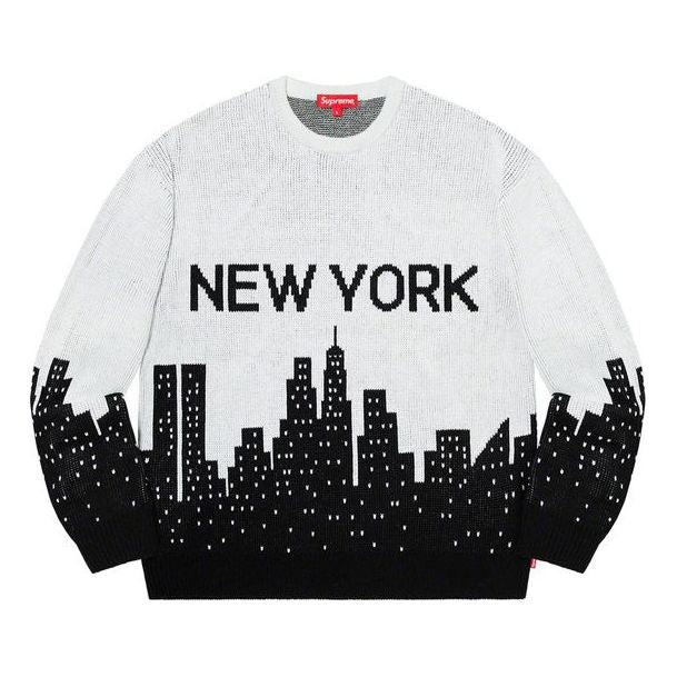 Džemper Supreme Knit Skyline Cityscape  Sweater Bijela | SUP-SS20-048