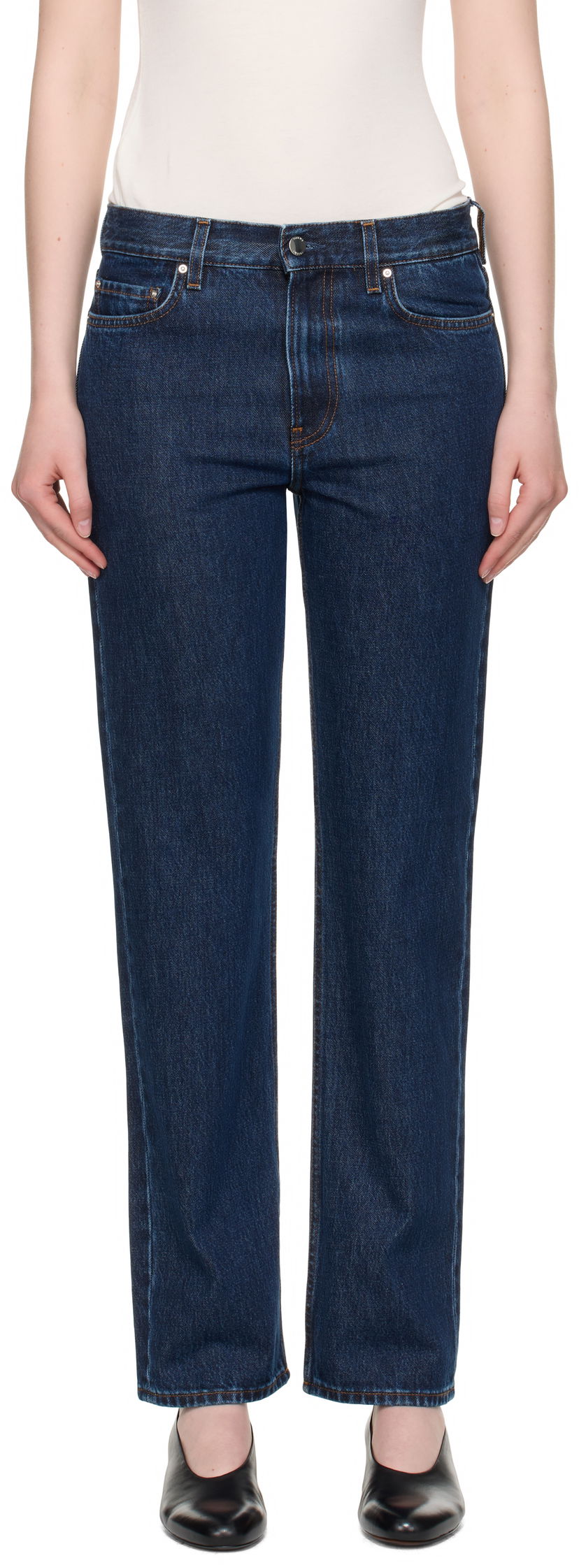 Jeans TOTEME TOTEME Low Straight Jeans Plava | 252-WRB0270-FB0045