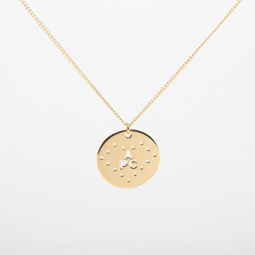 Ogrlica A.P.C. A.P.C. Eloi Dotted Disc Pendant Necklace Metalik | MEAEC-M70868 RAA