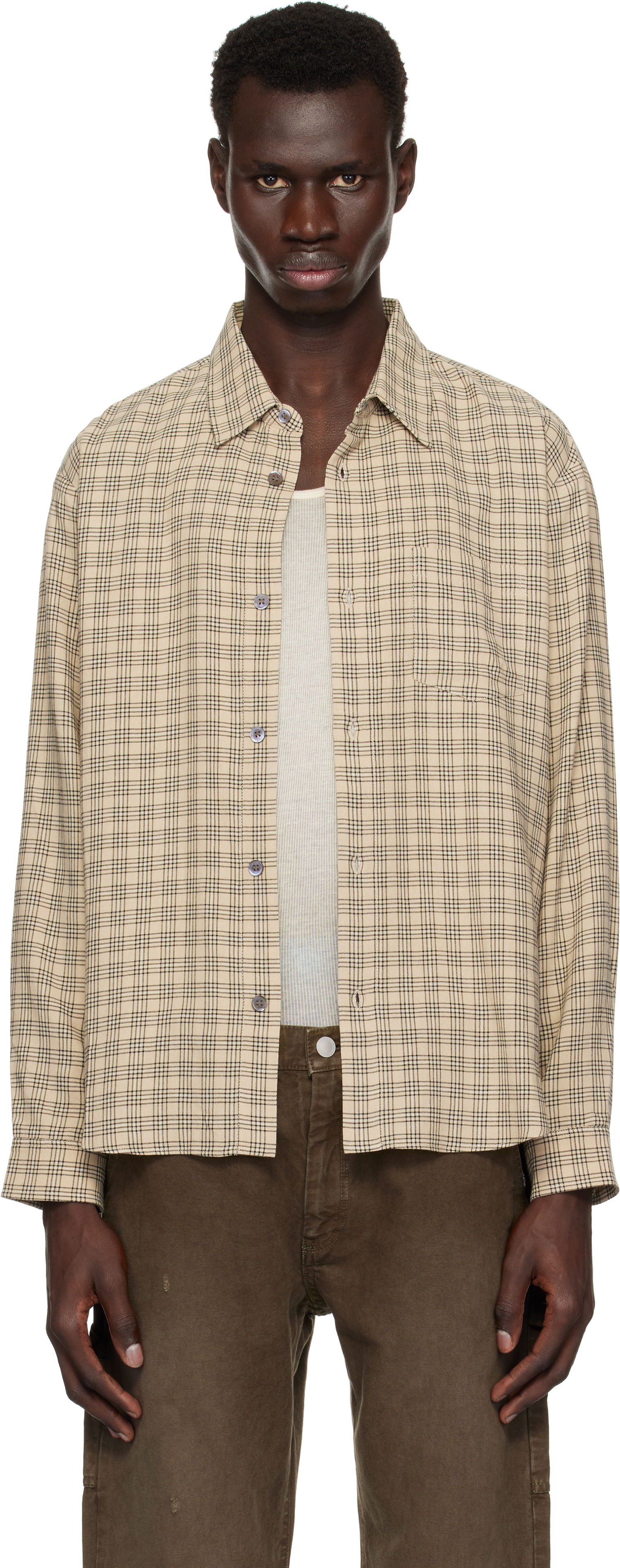 Košulja John Elliott John Elliott Cloak Button Up Shirt Bež | E107F151128A, 0