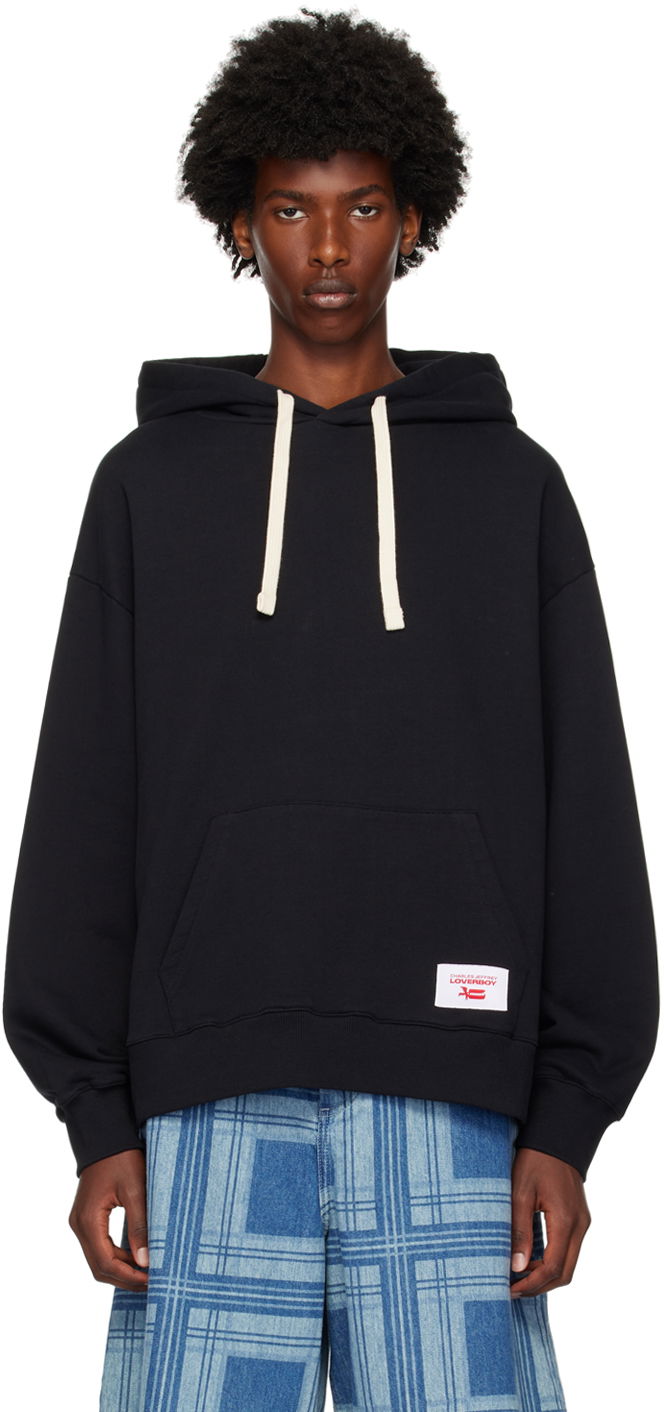 Dukserice Charles Jeffrey Loverboy Label Ears Hoodie Crna | 41100101