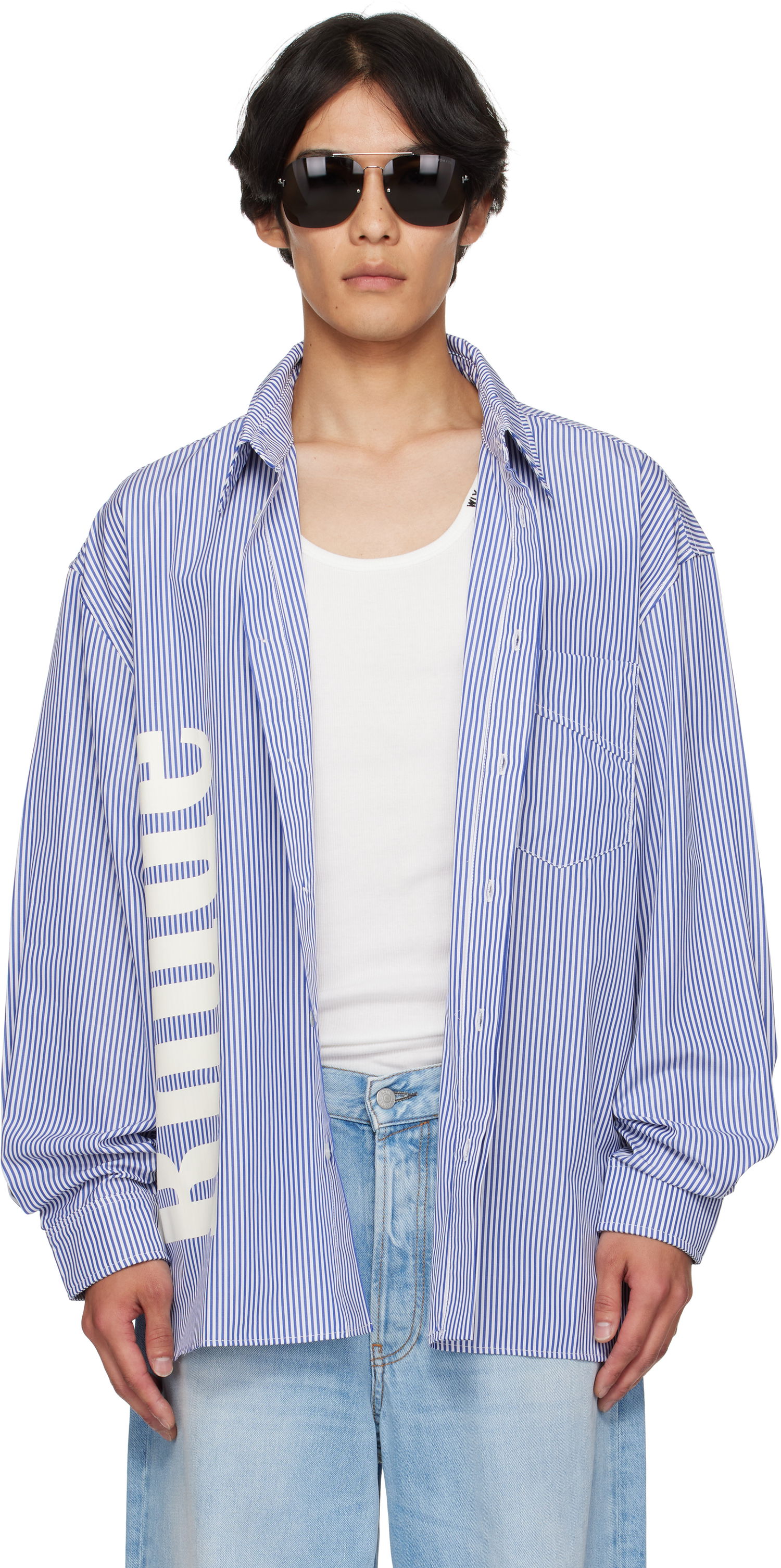 Košulja Rhude Rhude Side Logo Long Sleeve Shirt Plava | RHPF25SR10012, 0