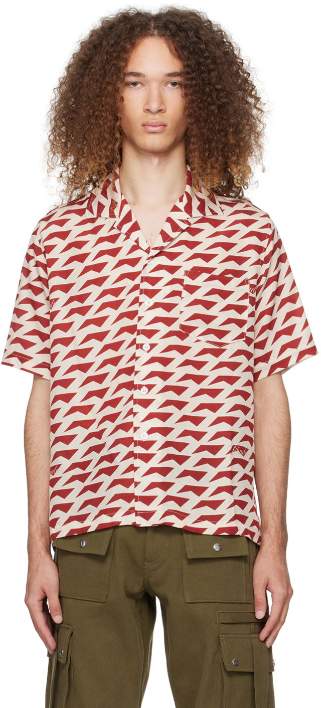 Košulja Rhude Dolce Vita Shirt "Off-White & Burgundy" Bež | RHPS24SR07174307