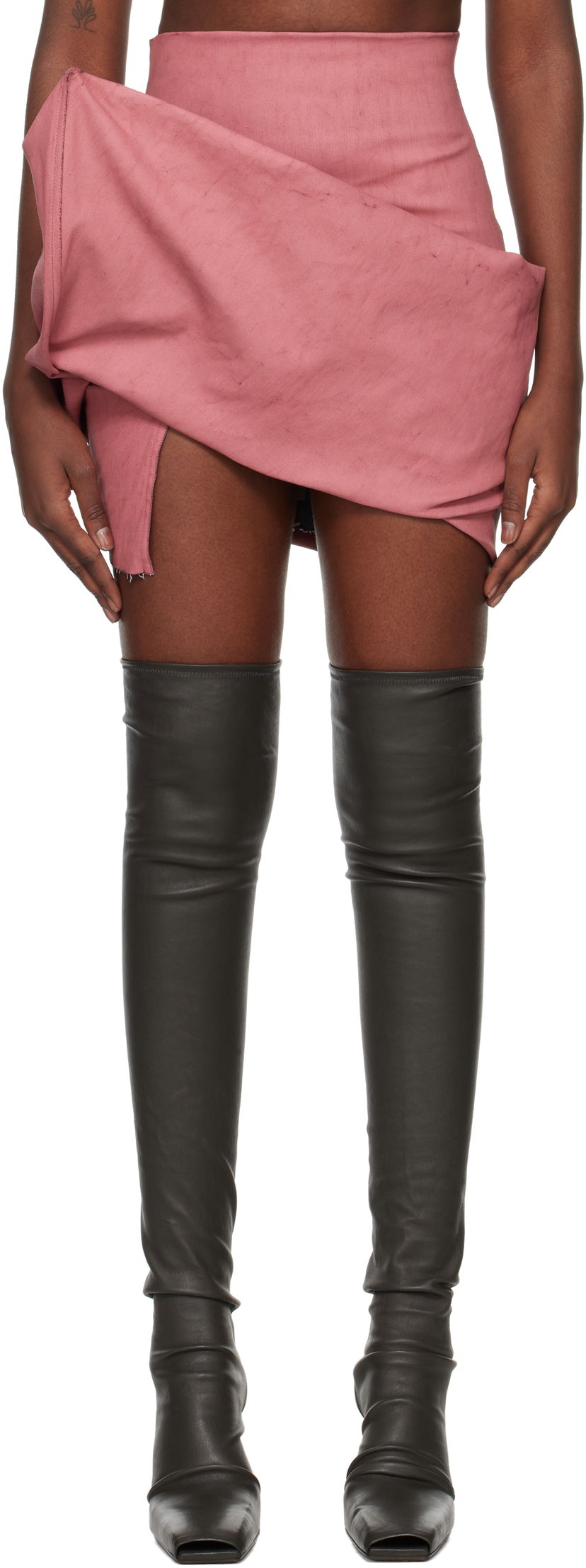 Suknja Rick Owens Draped Mini Skirt Ružičasta | RO02D3384 SMT