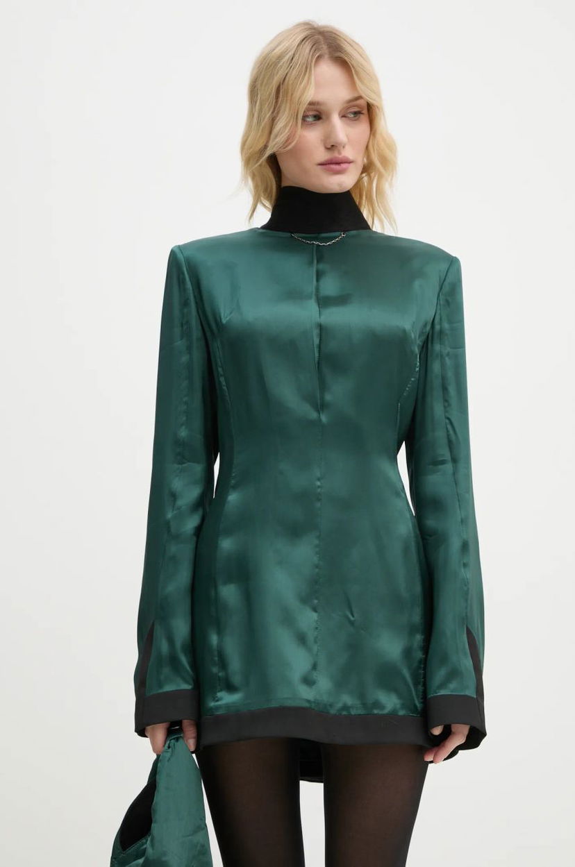 Haljina Maison Margiela Green Satin Mini Dress Zelena | S62DA0036.S41355