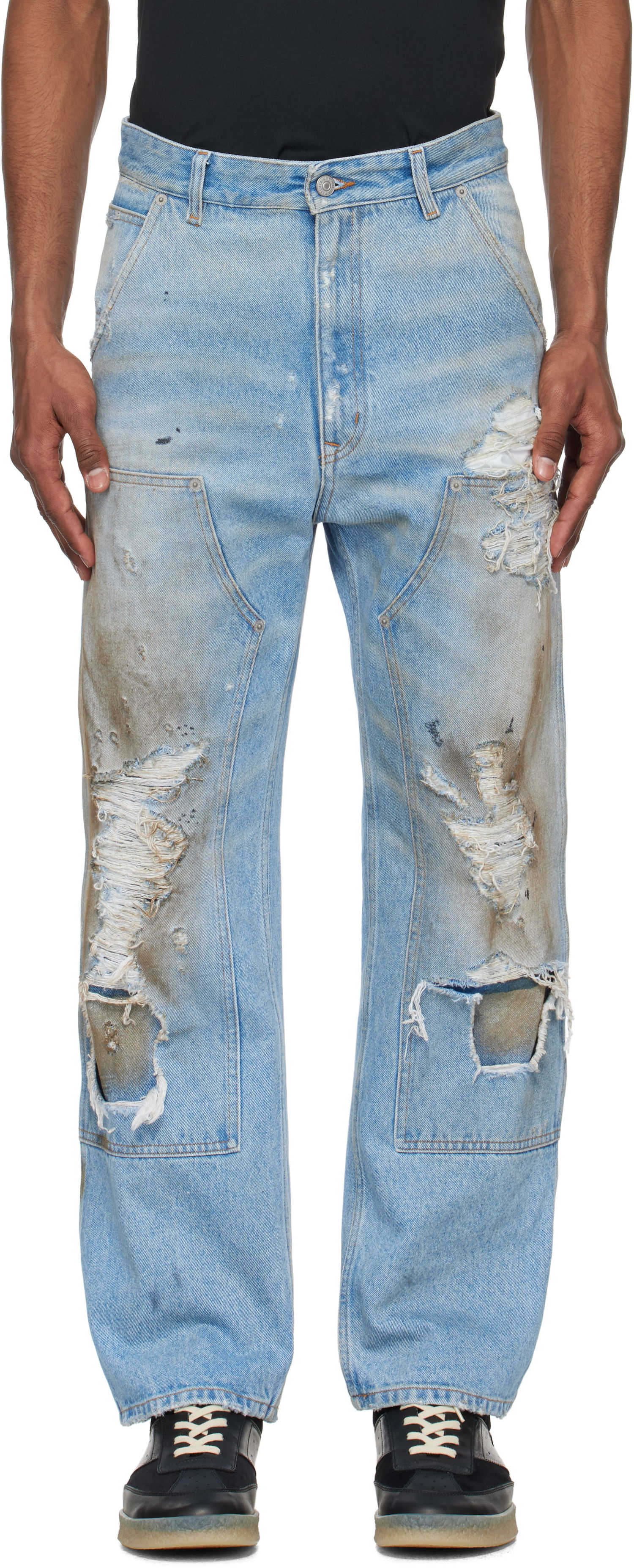Jeans Maison Margiela MM6 Maison Margiela Distressed Carpenter Jeans Plava | SH2LA0017 M30018, 0