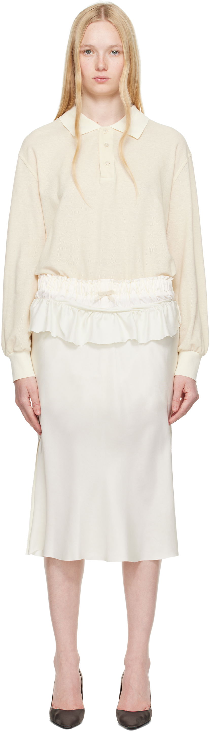 Suknja Maison Margiela Maison Margiela Paneled Midi Dress Bijela | S51DD0037 MTJ030