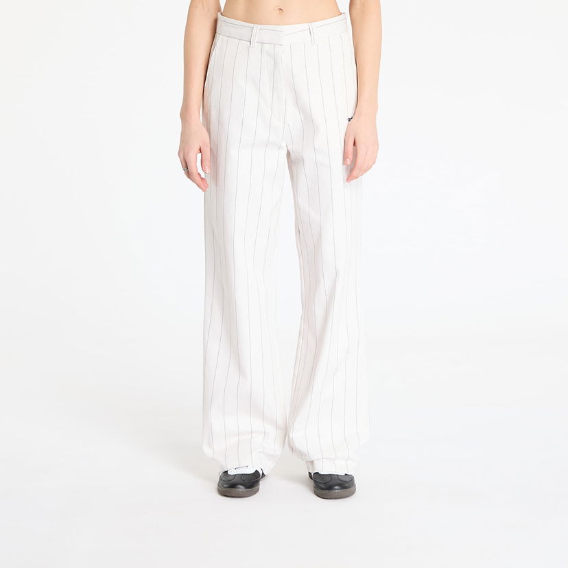 Hlače adidas Originals adidas Pinstripe Twill Loose Pants Bijela | JJ3483