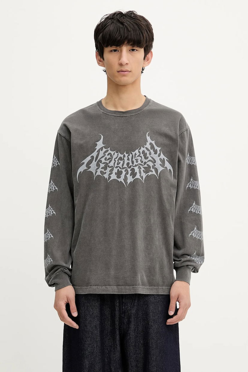 Majica kratkih rukava Neighborhood NEIGHBORHOOD Long Sleeve Graphic T-Shirt Siva | 251PCNH.LT04