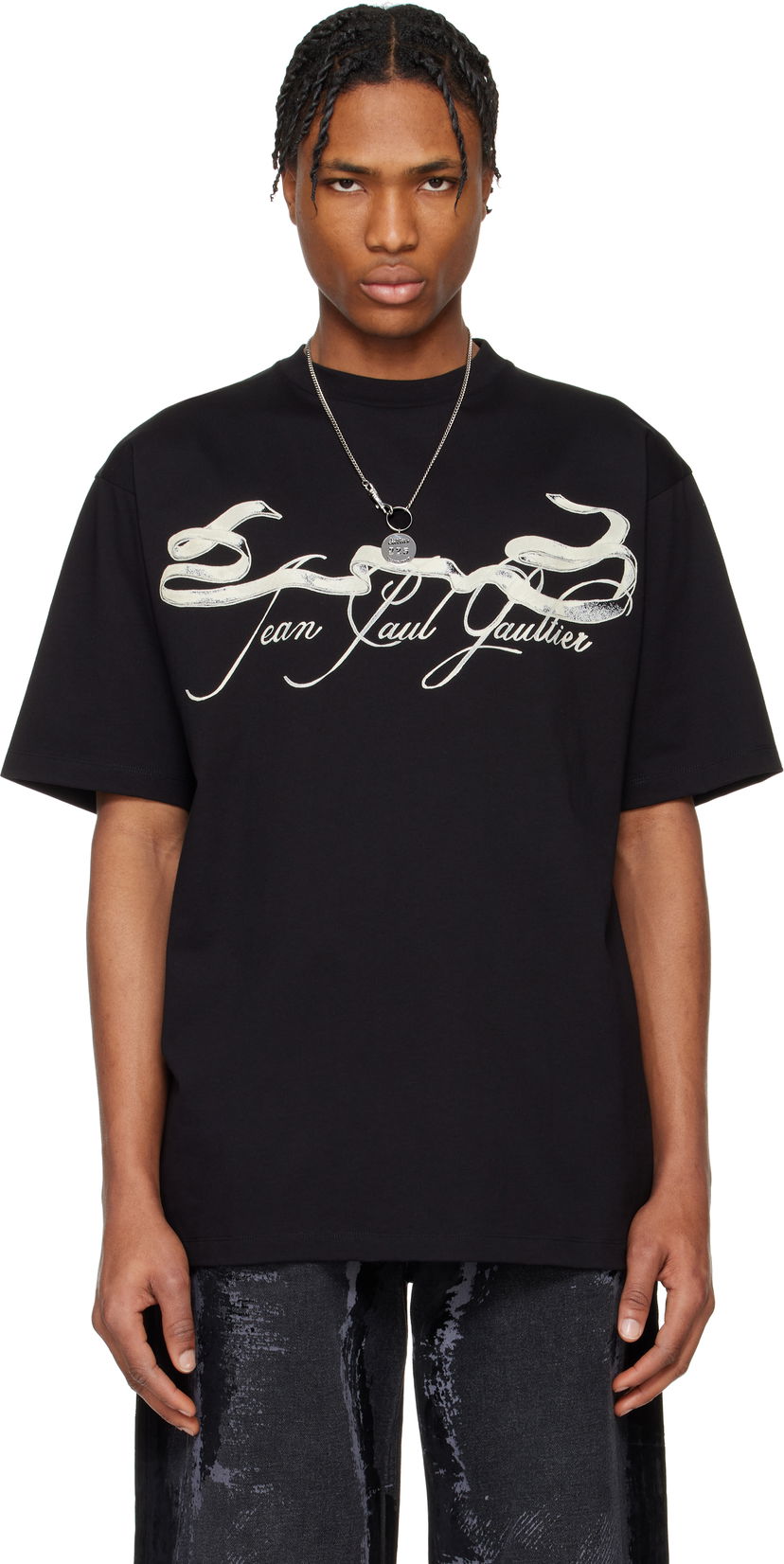 Majica kratkih rukava Jean Paul Gaultier Jean Paul Gaultier Oversized Tattoo Ruban T-Shirt Crna | 25/34-F-TS118I-J090-0005