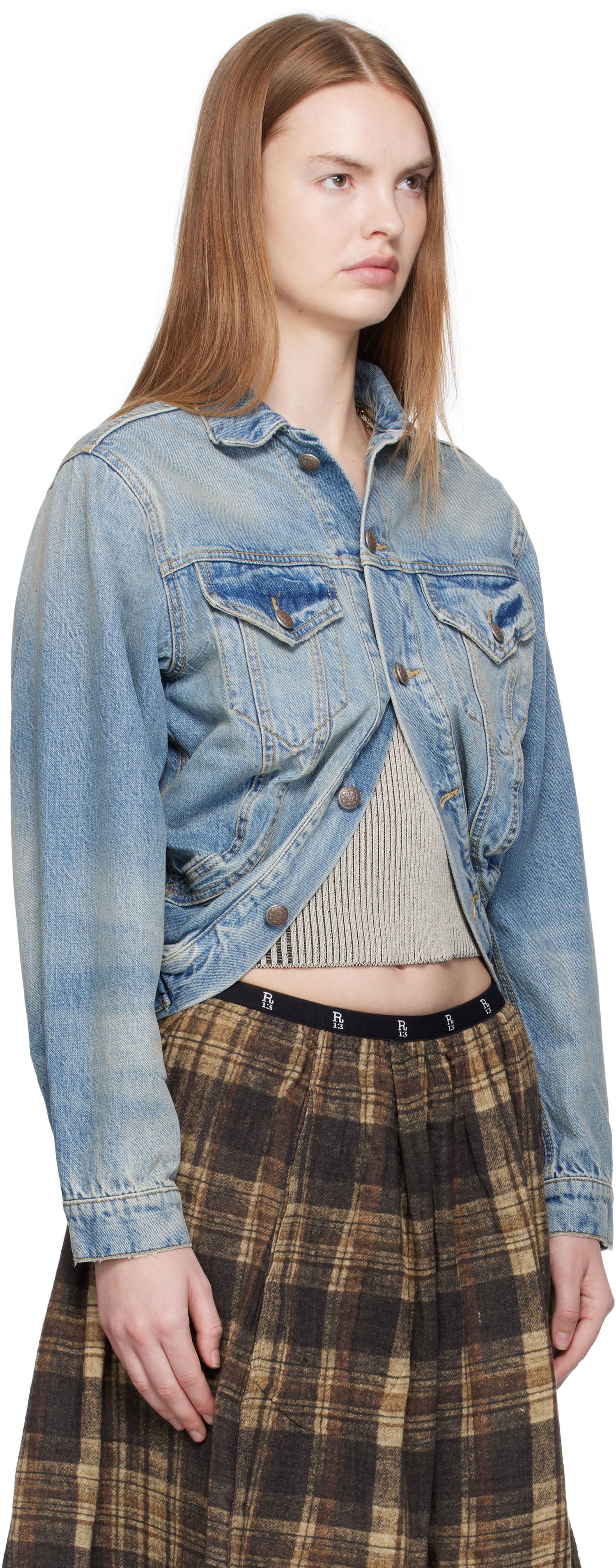 Jakna R13 R13 Wrap Around Trucker Jacket Plava | R13WD182-D343A, 1