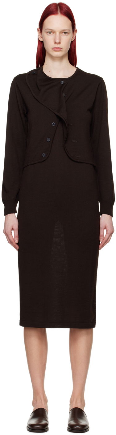 Haljina LEMAIRE LEMAIRE Layered Midi Dress Smeđa | DR1060 LK087