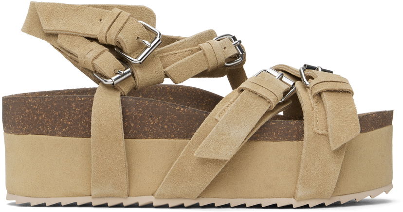 Njega cipela R13 R13 Platform Suede Sandals Bež | R13WS075-S212A