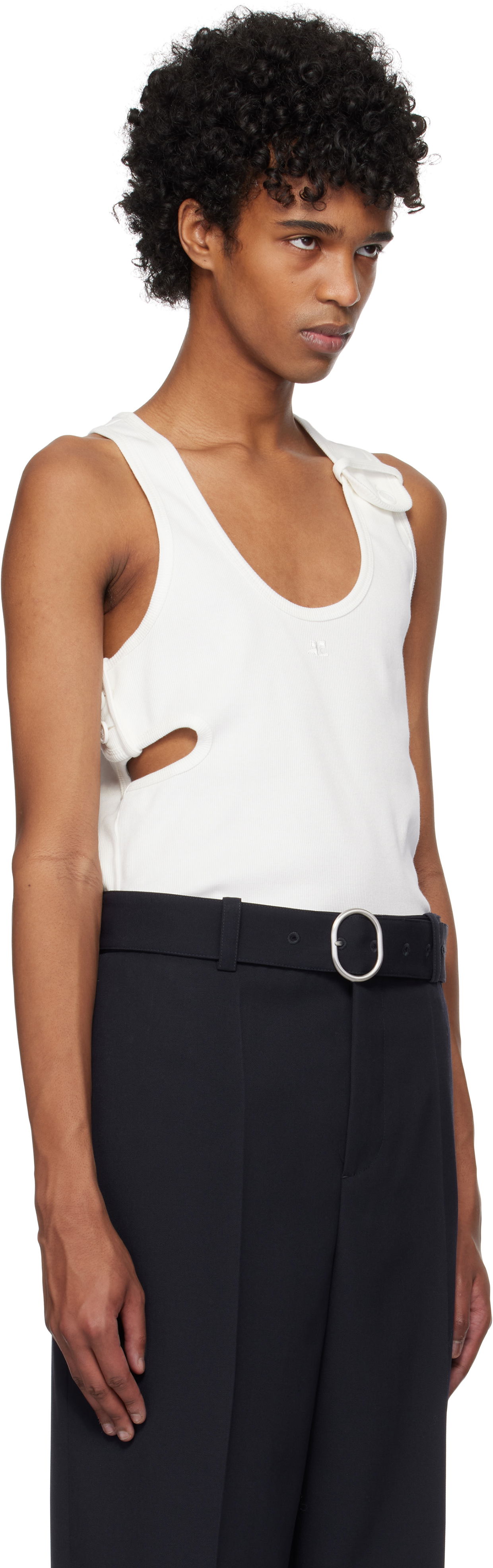 Majica bez rukava Courrèges Courrèges 90's Rib Cut Out Tank Top Bijela | 125JDE113JS0194, 1