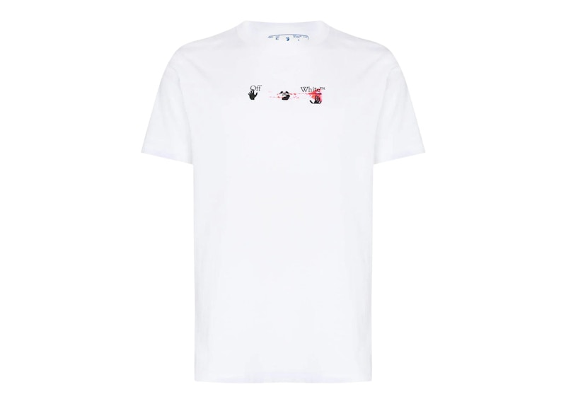 Majica kratkih rukava Off-White Acrylic Arrow Logo Print T-Shirt White/Black/Fuchshia Bijela | OMAA027F21JER0170132