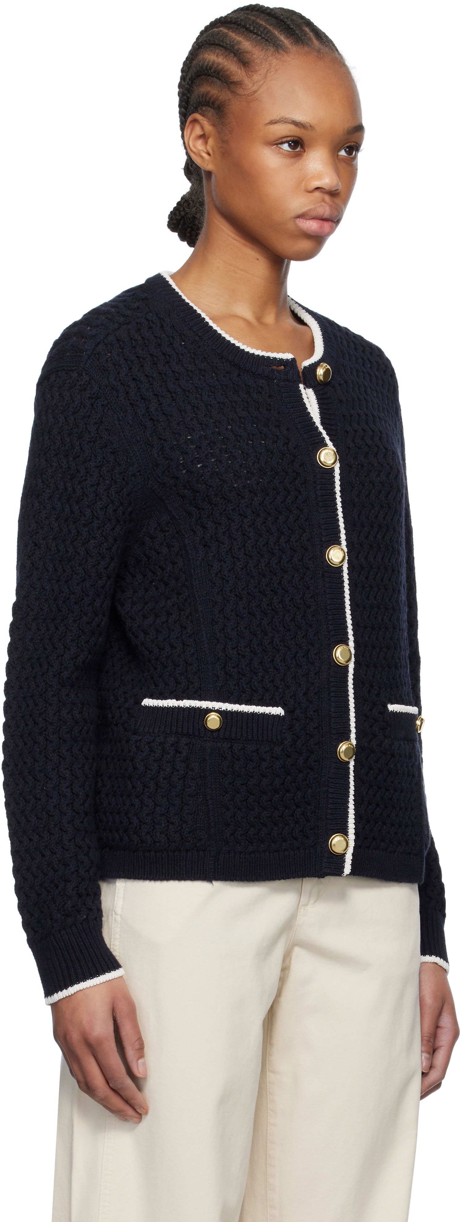 Džemper rag & bone Rag & Bone Daria Knit Cardigan Tamnoplava | WAS24P045SD45, 1
